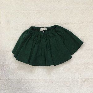 Little People Rocx dk green, black herringbone gathered skirt, attached bloomers